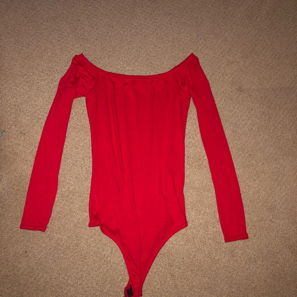 Red longsleeve bodysuit